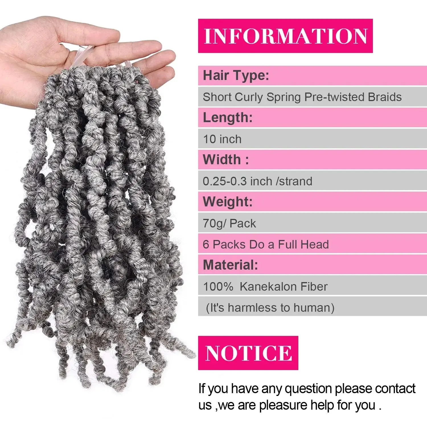 Short Curly Spring Pre twisted Ombre Synthetic Crochet Braids Hair Extensions