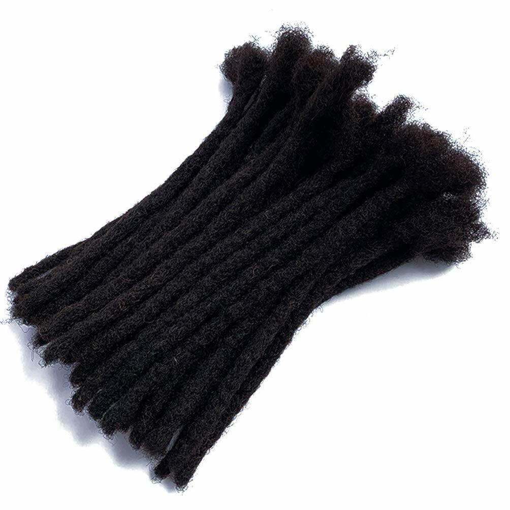 100% Human Hair Dreadlocks Handmade Permanent Afro Loc Extensions NaturalBlack1B