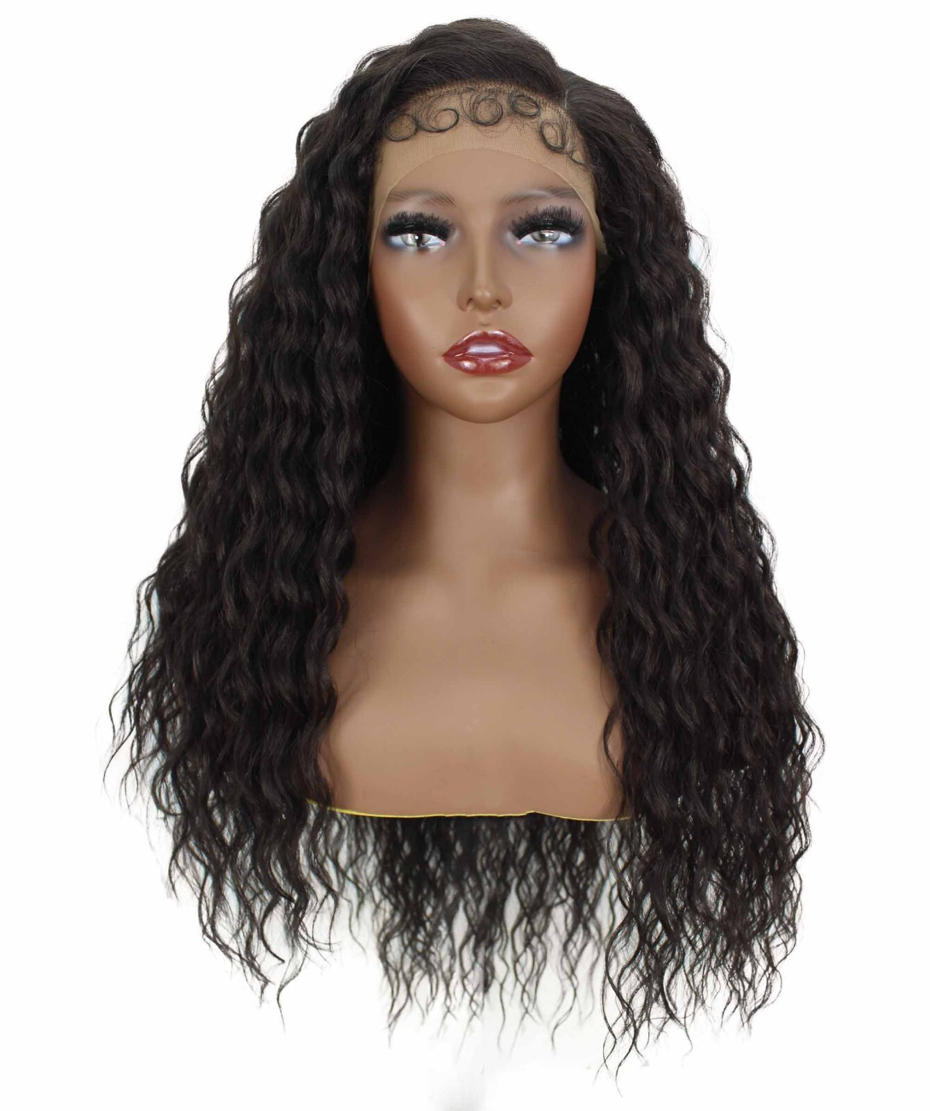 LUXLUXE Faith Wavy 29 inch C Part HD Lace Front Wig Heat Resistant Fiber,BL-0165