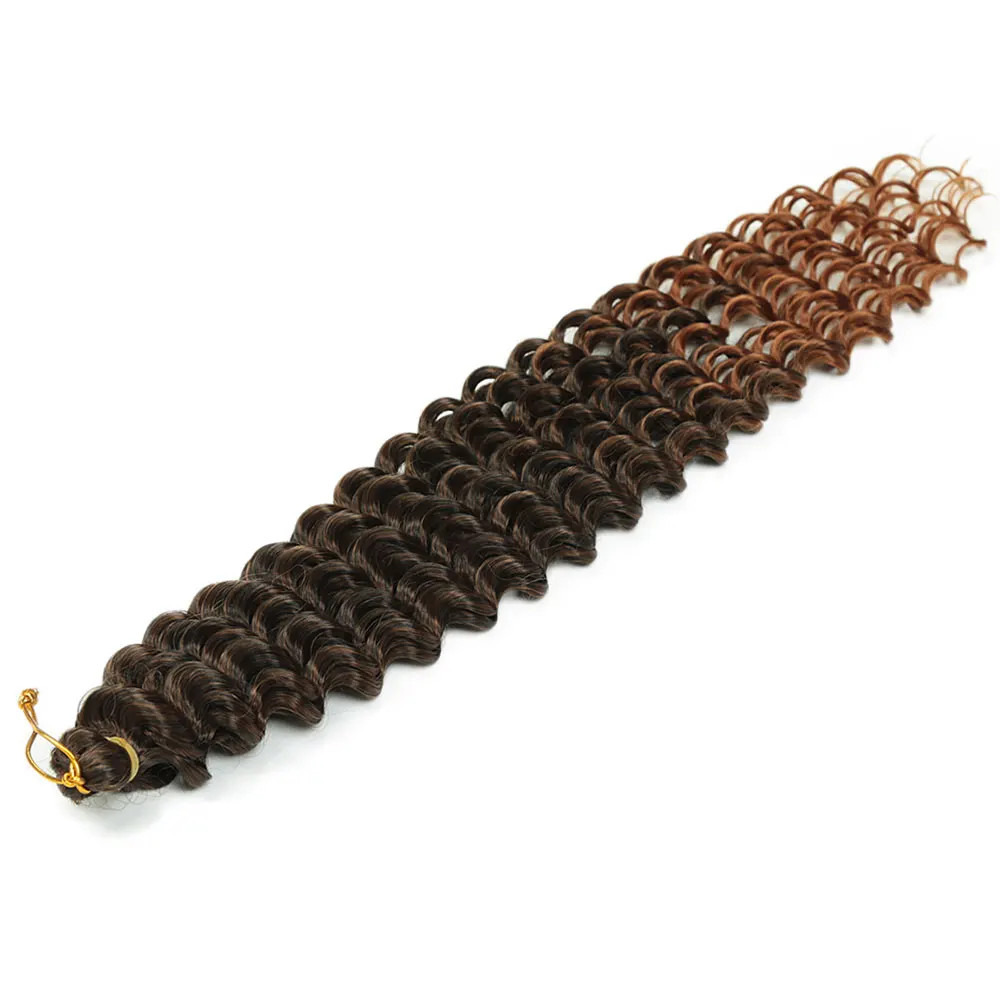Women’s 22 Inch Soft Ombre Deep Twist Synthetic Crochet Braiding Hair Extensions