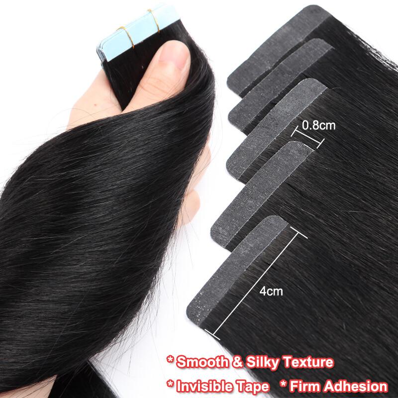 12-24inch Invisible Tape In Remy Human Hair Extensions Ombre Highlight Thick US