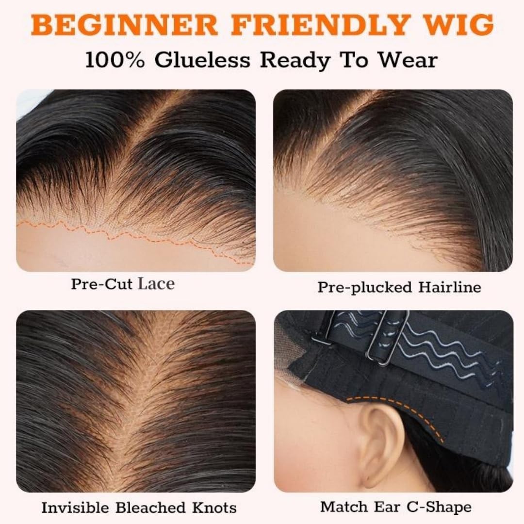 250 Density Body Wave Human Hair Wig, 26 Inch, Lace Front, Glueless, Pre Plucked