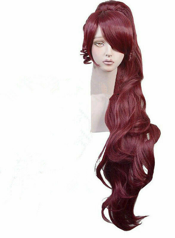90cm Ponytail+35cm Short Wig Halloween Hair For Cosplay Hercules Megara Long Wig