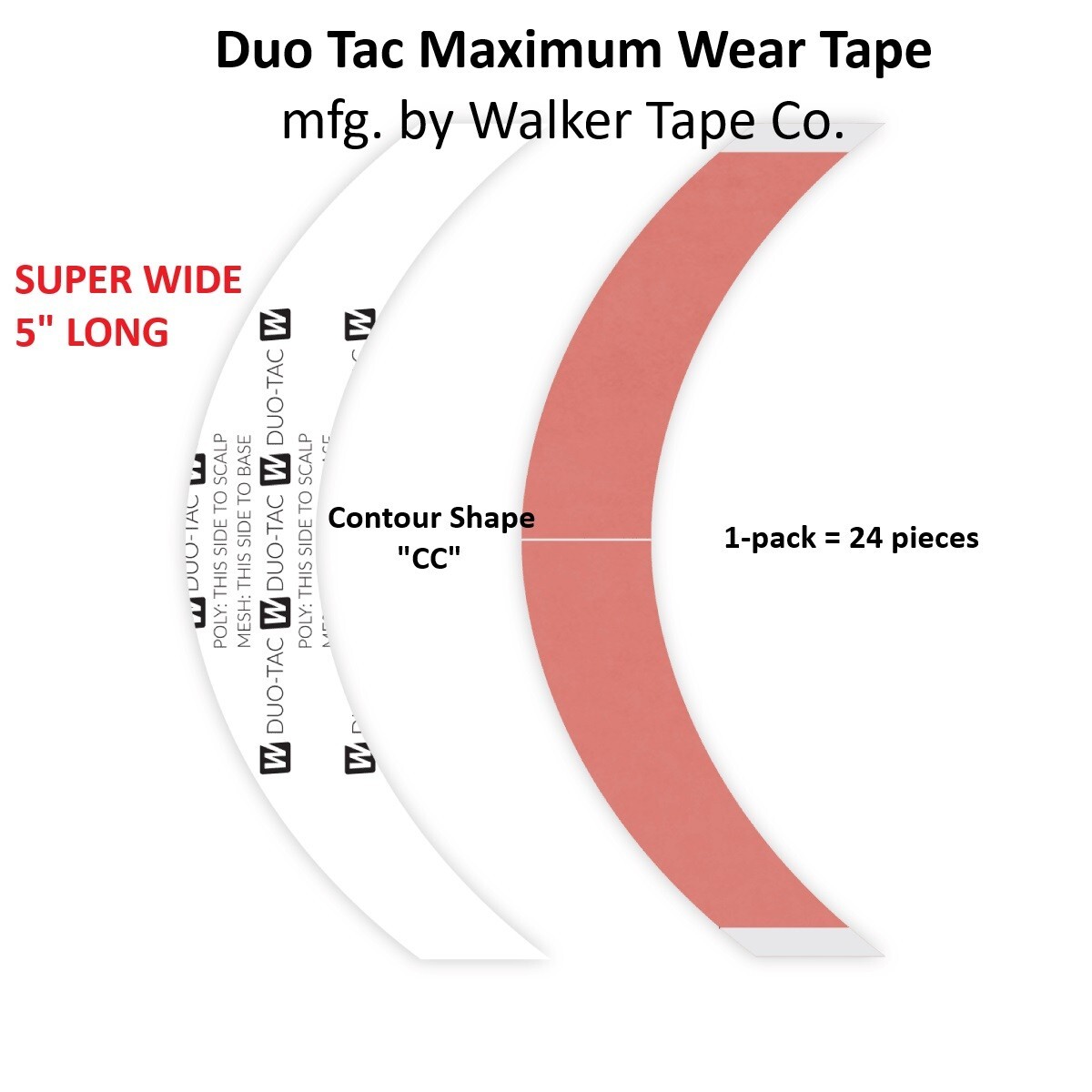 Duo Tac Maximum Wear Tape SUPER WIDE Contour shape CC 1 pack Walker Tape brand
