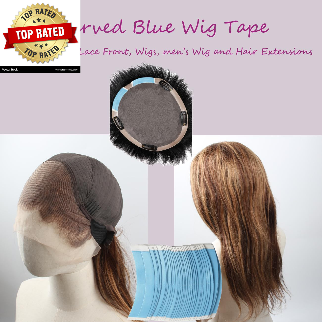 36 Pcs Lace Front Tape for Wigs, Waterproof Double Sided Strong Adhesive Wig Glu
