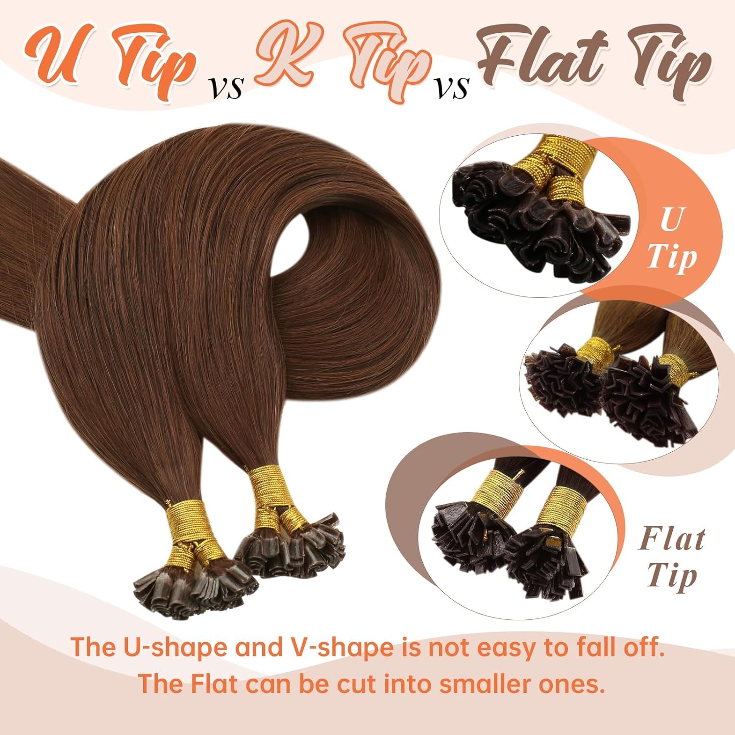 Sunny Hair U-TIP 18in Auburn Brown/Red Hair Extensions – UT_33_18_50G3