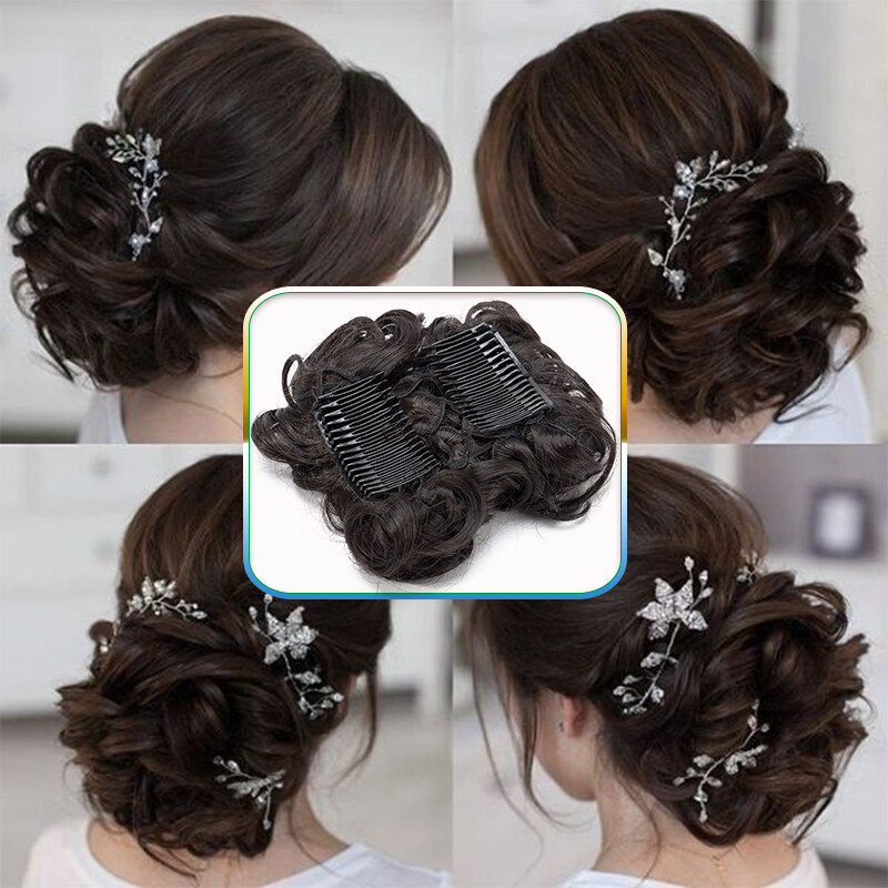 Thick As Human Messy Bun Clip Hair Extensions Curly Scrunchie Updo Chignon Combs