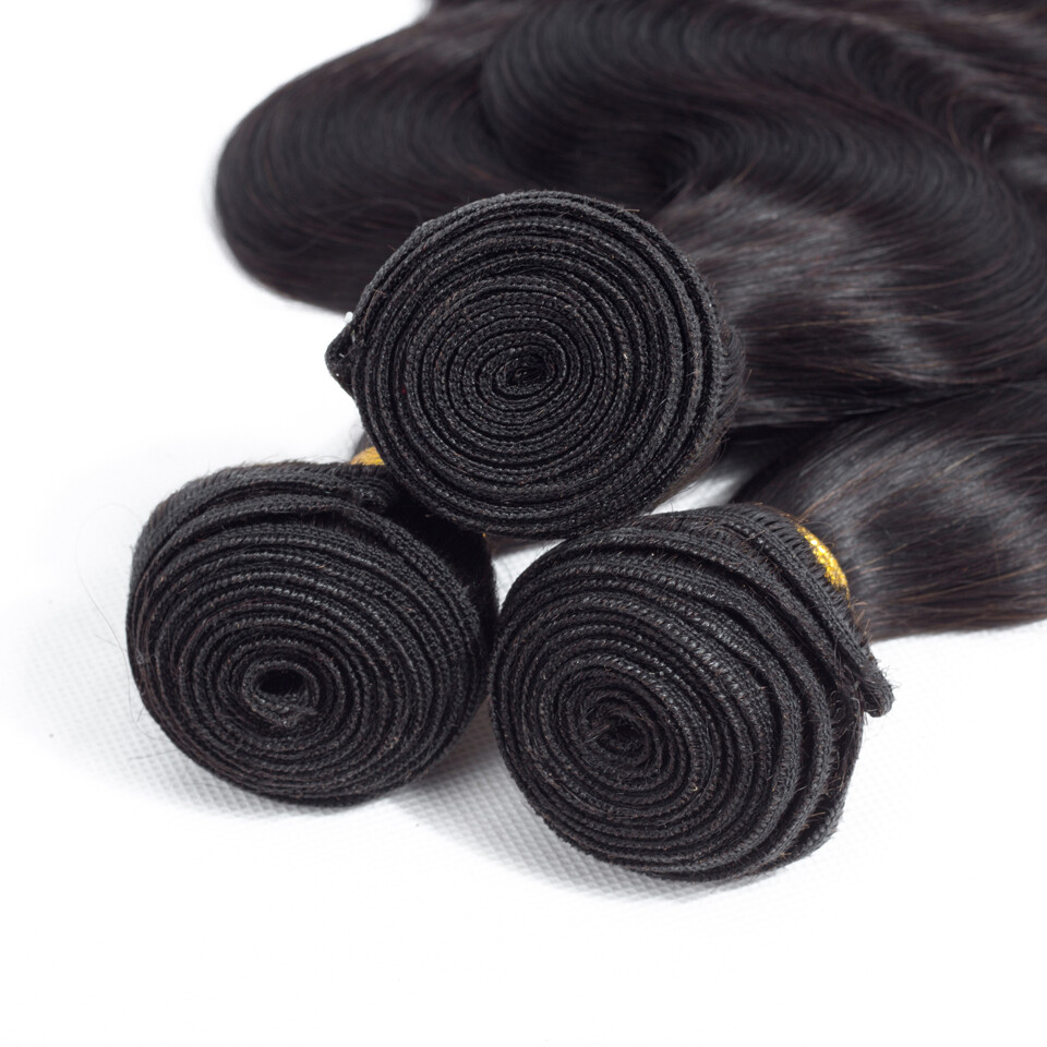 Unprocessed Virgin Human Hair Natural Black Body Wave Sew In 1 or 3 Bundles