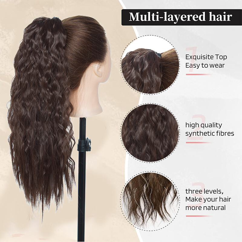18in Thick Drawstring Ponytail Clip In Hair Extension Pony Tail Real As Human