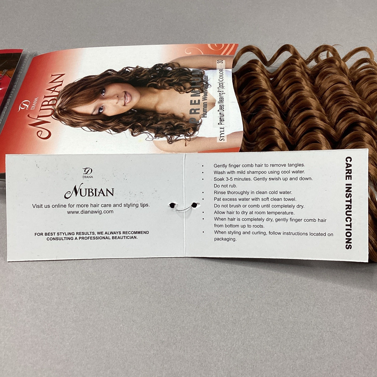 8” Deep Weave 2Pcs #30 Honey Brown Nubian Synthetic Blend Mixed Hair Extensions