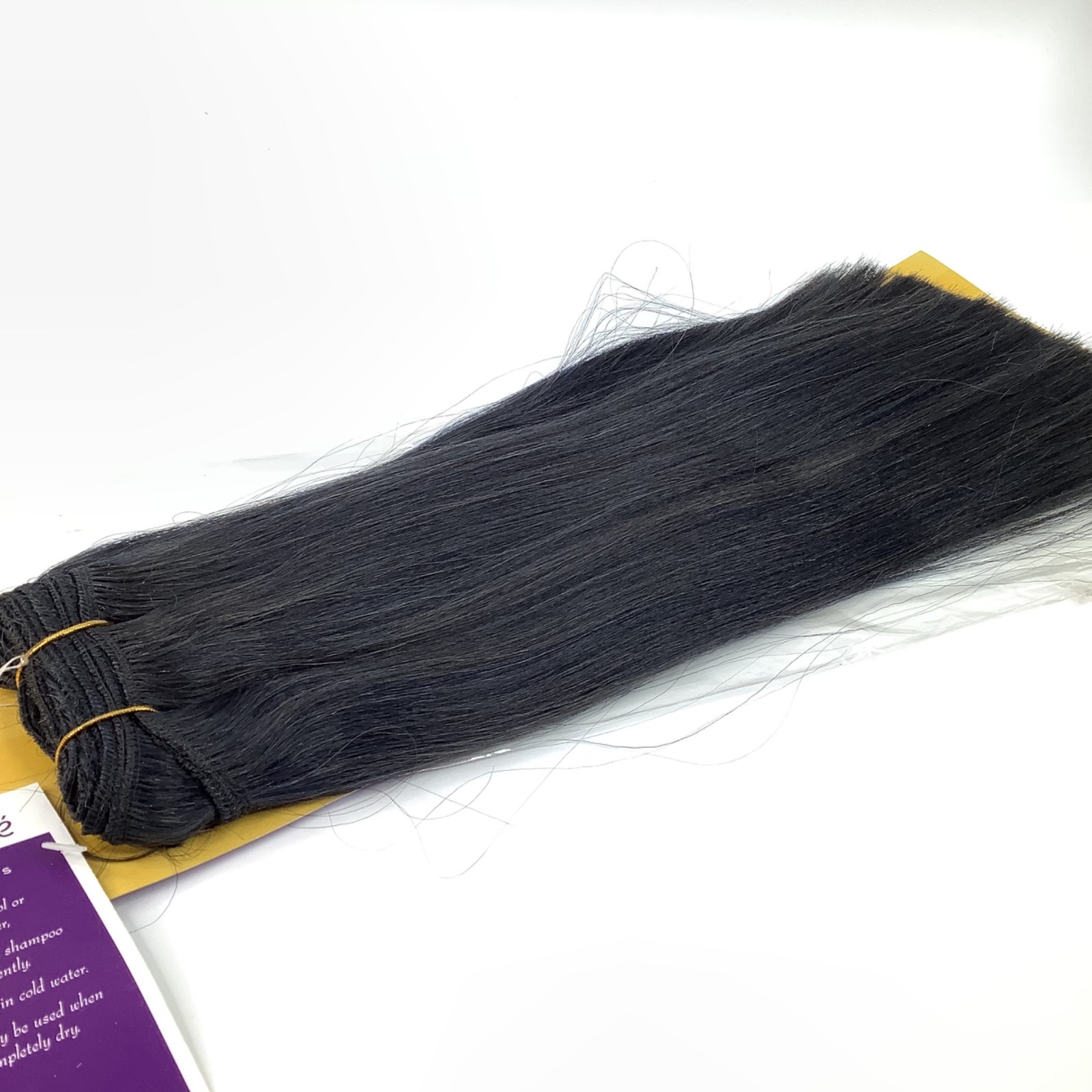 Premium Outré New Yaki 100% Human Hair Extensions #750 Blue Black 12″ Straight