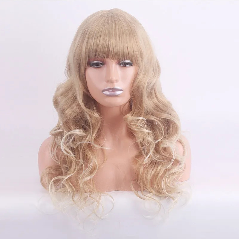 Colorful Long Curly Fluffy Wave Wig for Women Daily Party Match Chemical Fiber