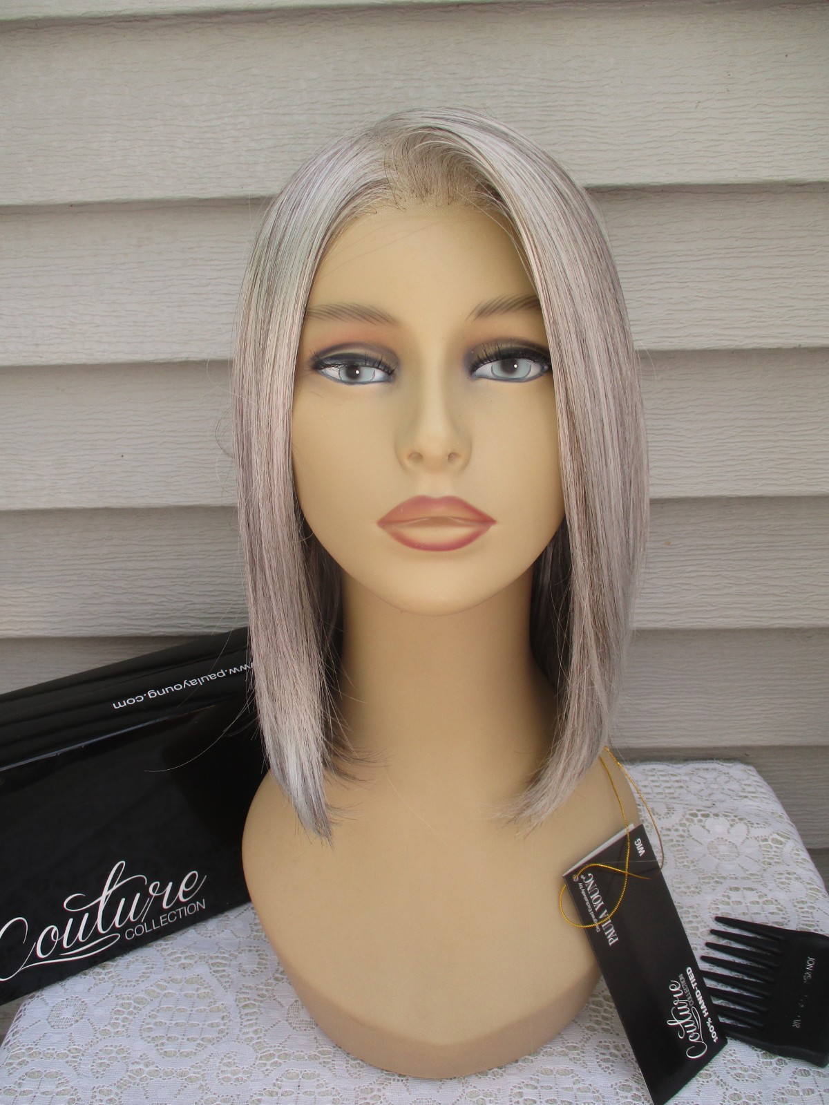 Paula Young Wig SHEER ELITE 100% Hand Tied #SF51/60 SILVERY MOON Gray NWT DEFECT