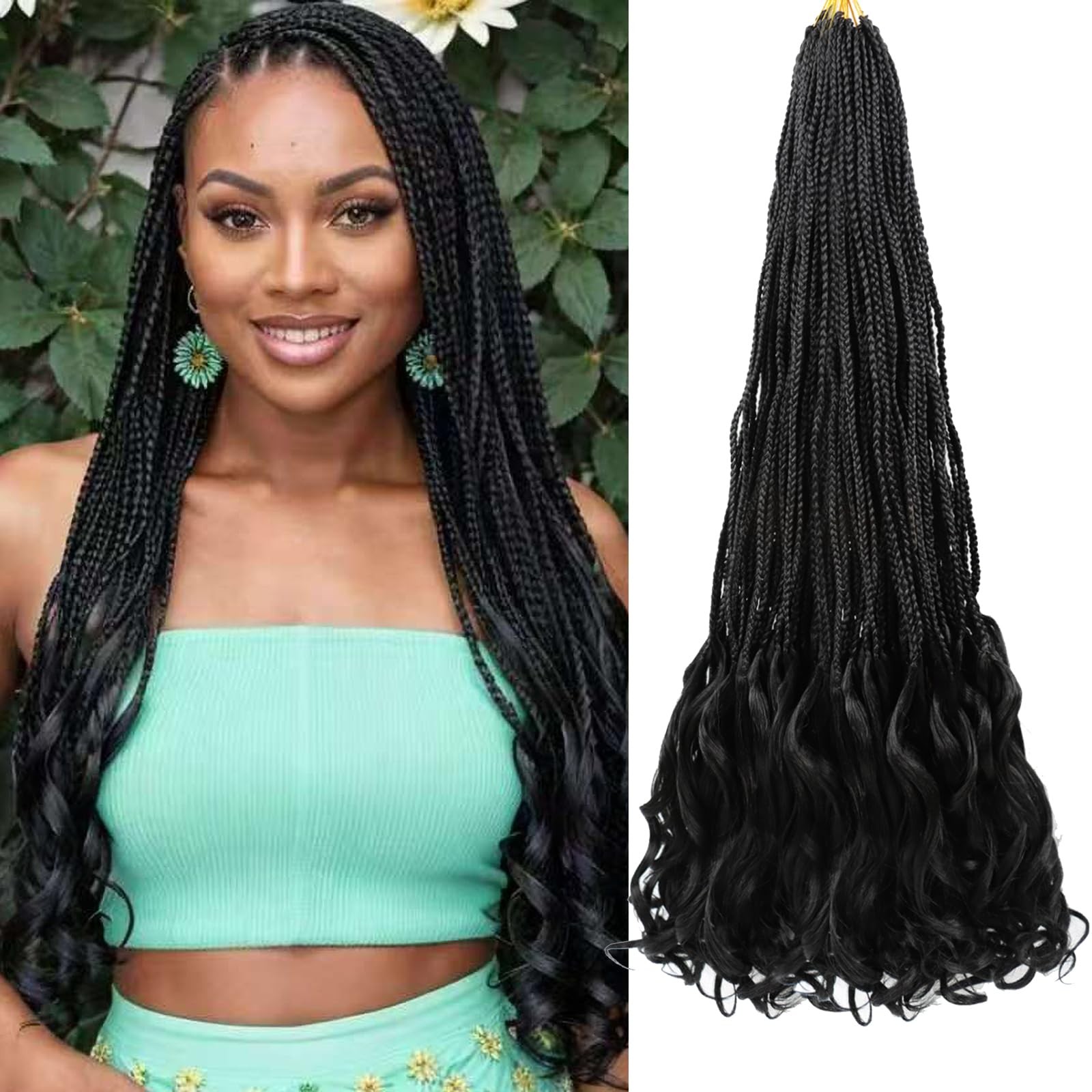 Bulvese French Curl Crochet Braids 30 Inch Braids Crochet Hair Pre Looped