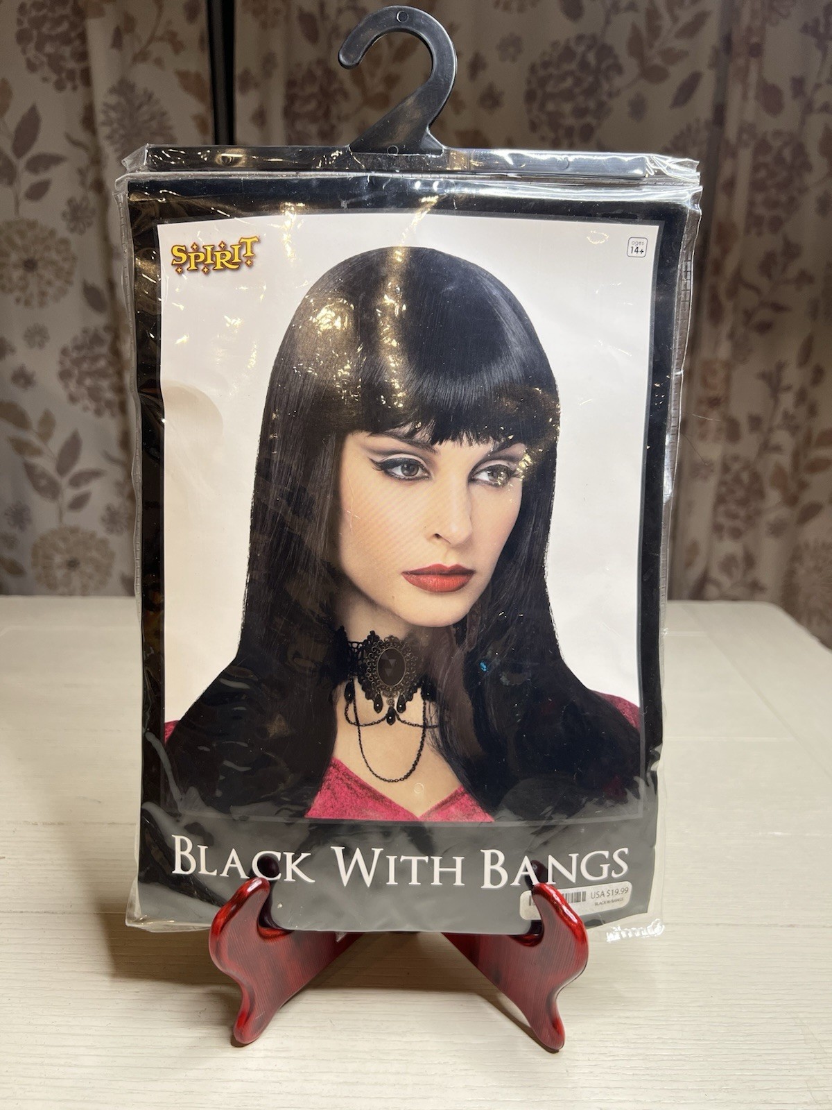 Spirit Woman’s Black Wig With Bangs NOS Halloween