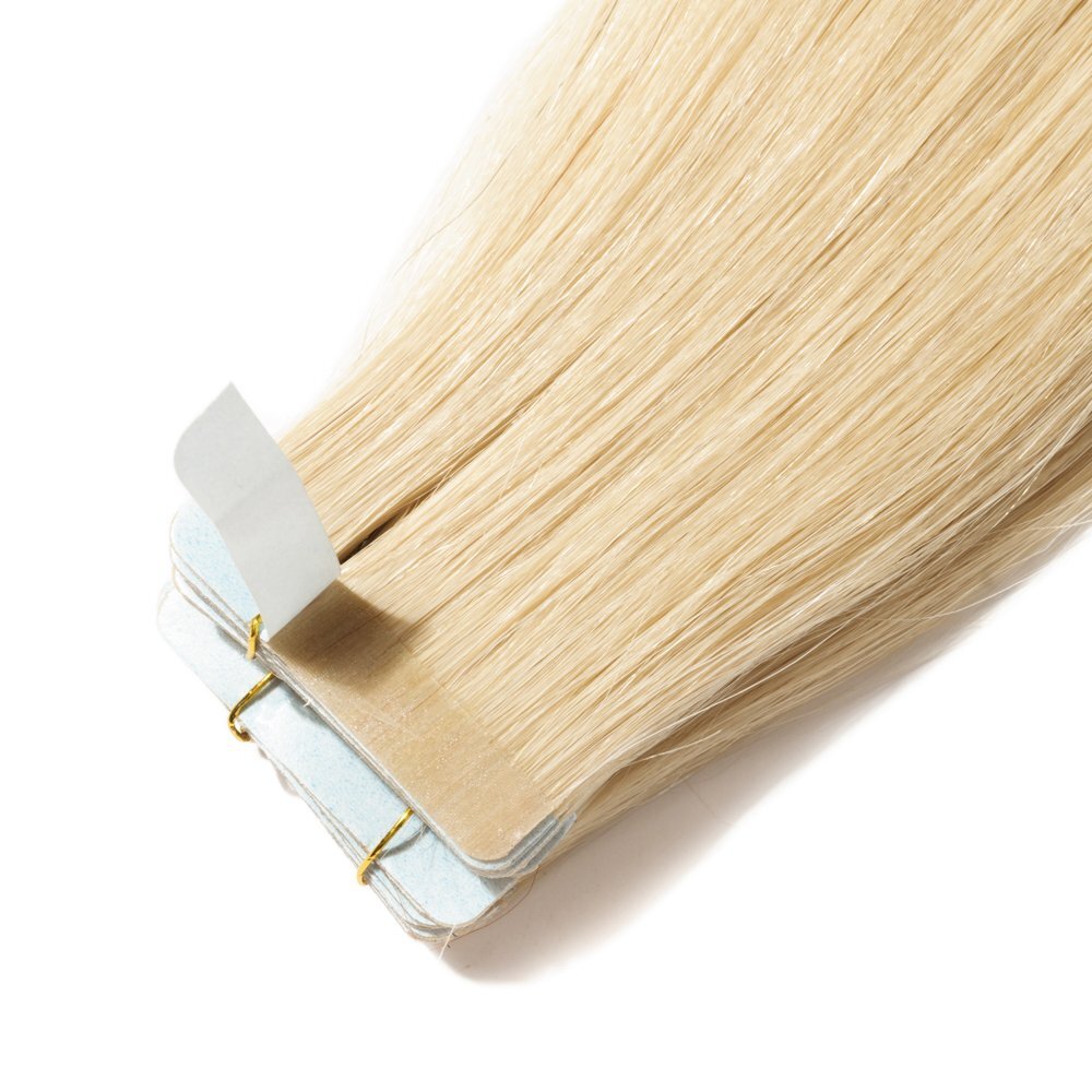 Human Hair Extensions Adhesive Taep In Skin Weft Balayage Blonde Full Head16-22″