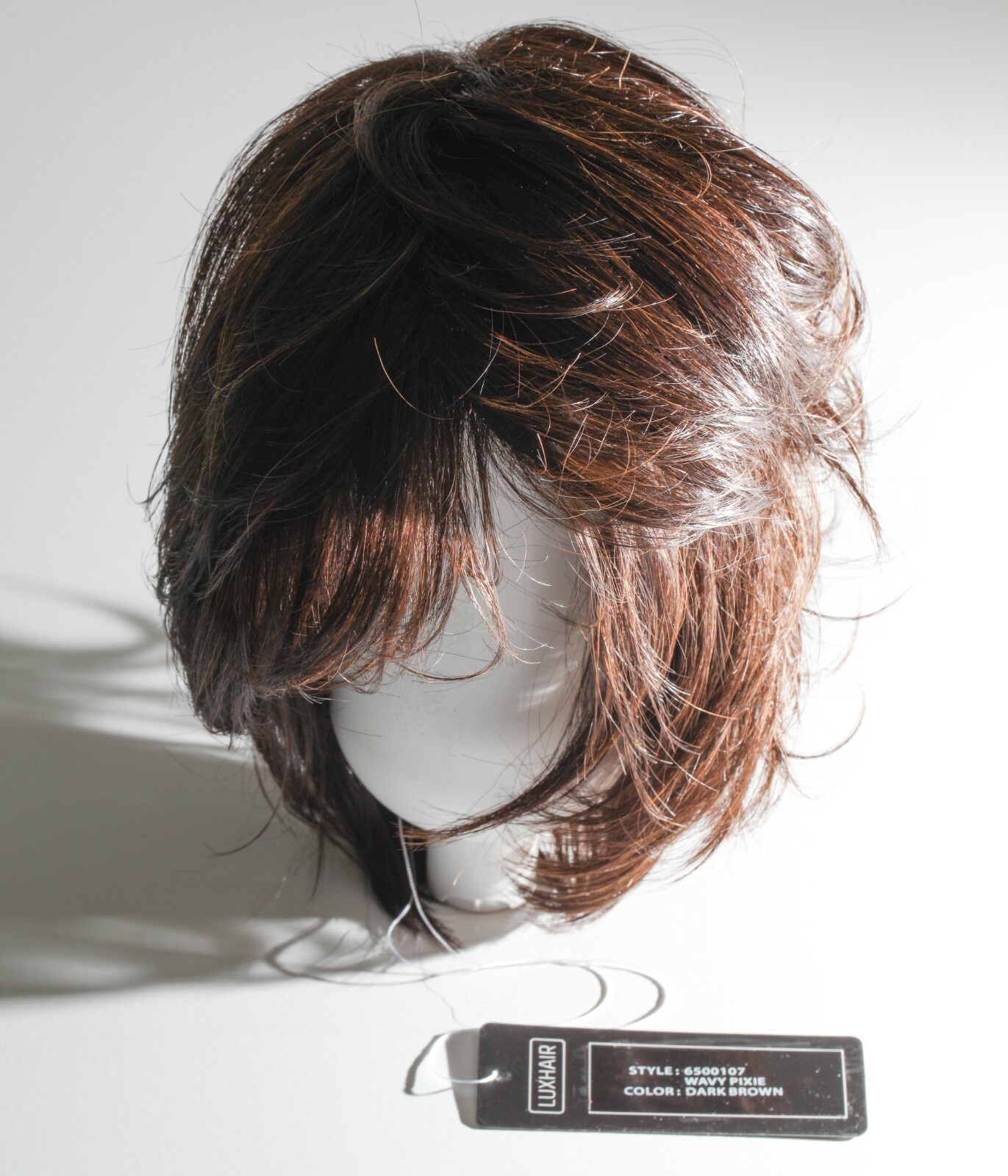 Wavy Pixie Dark Brown Luxhair Wig Keralon Synthetic Fiber