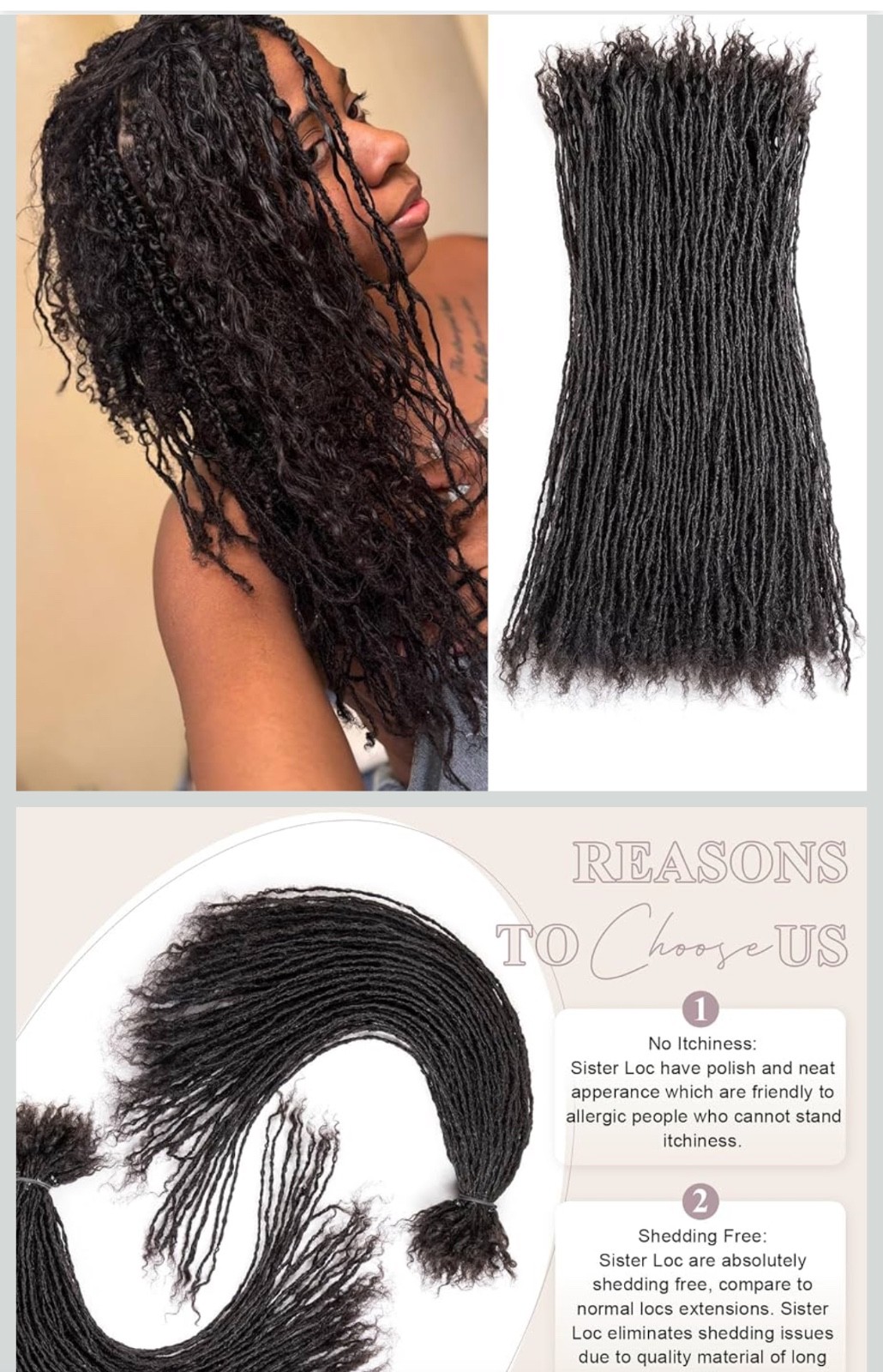 Originea Micro Locs Extensions Human Hair, 12 Inch Sisterlocks, 0.2cm Thickness,