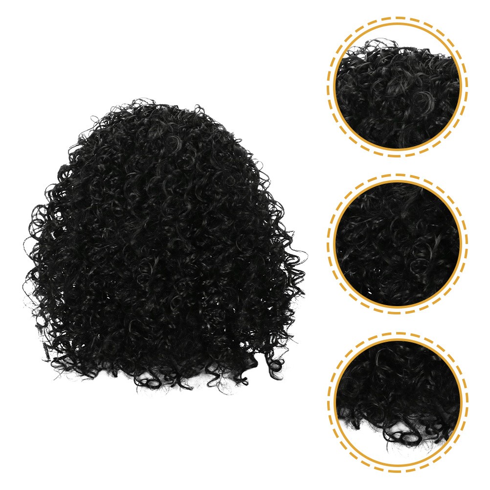Afro Curly Wigs High Temperature Wire Material Heat Stylable For Concerts 1Set