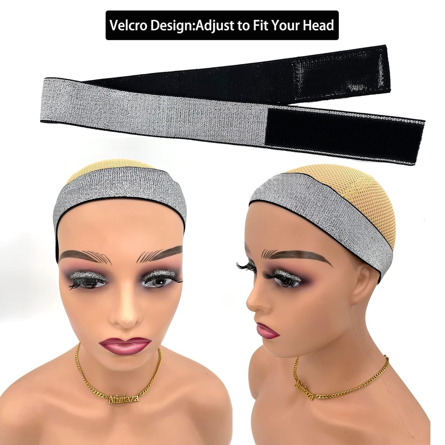 Effortless Lace Melting with 2 Adjustable Elastic Wig Bands – Silver Design