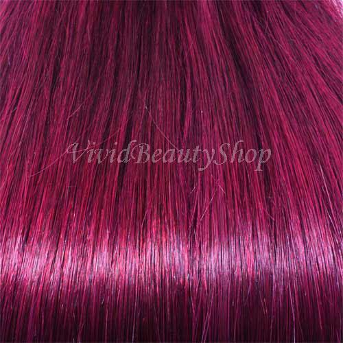 100 Micro Loop Rings Beads I Tip Indian Remy Human Hair Extensions Burgundy 0.8g