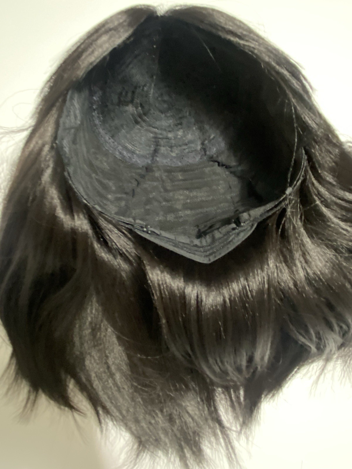12 Inch Short Straight Yaki Bob Wig With Bangs Synthetic Non-Lace Black New