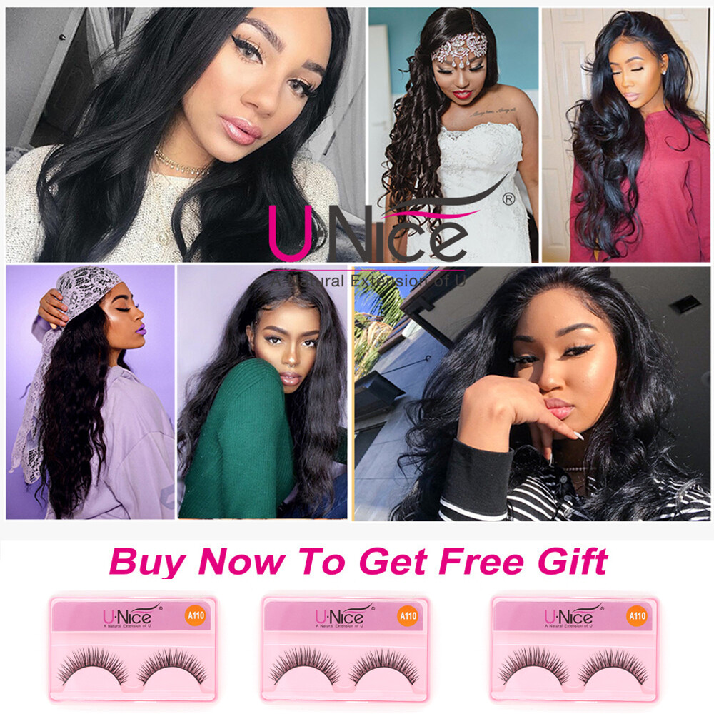 UNice Hair Cambodian Body Wave Bundles Virgin Human Hair Extensions Weaves Wefts