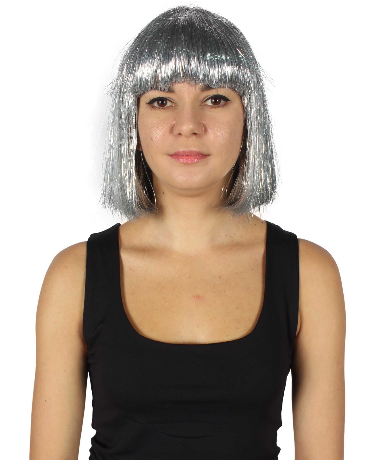 Adult Women Tinsel Bob Wig Collection, HW-3615AT-SV