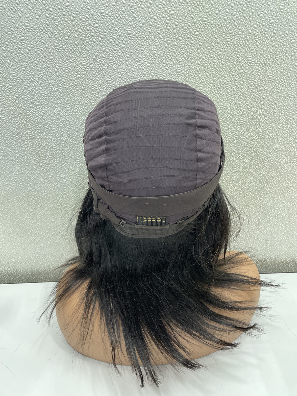 WestKiss 14″ Natural Black Layered Human Hair Lace Front Bob Wig, 180% Density