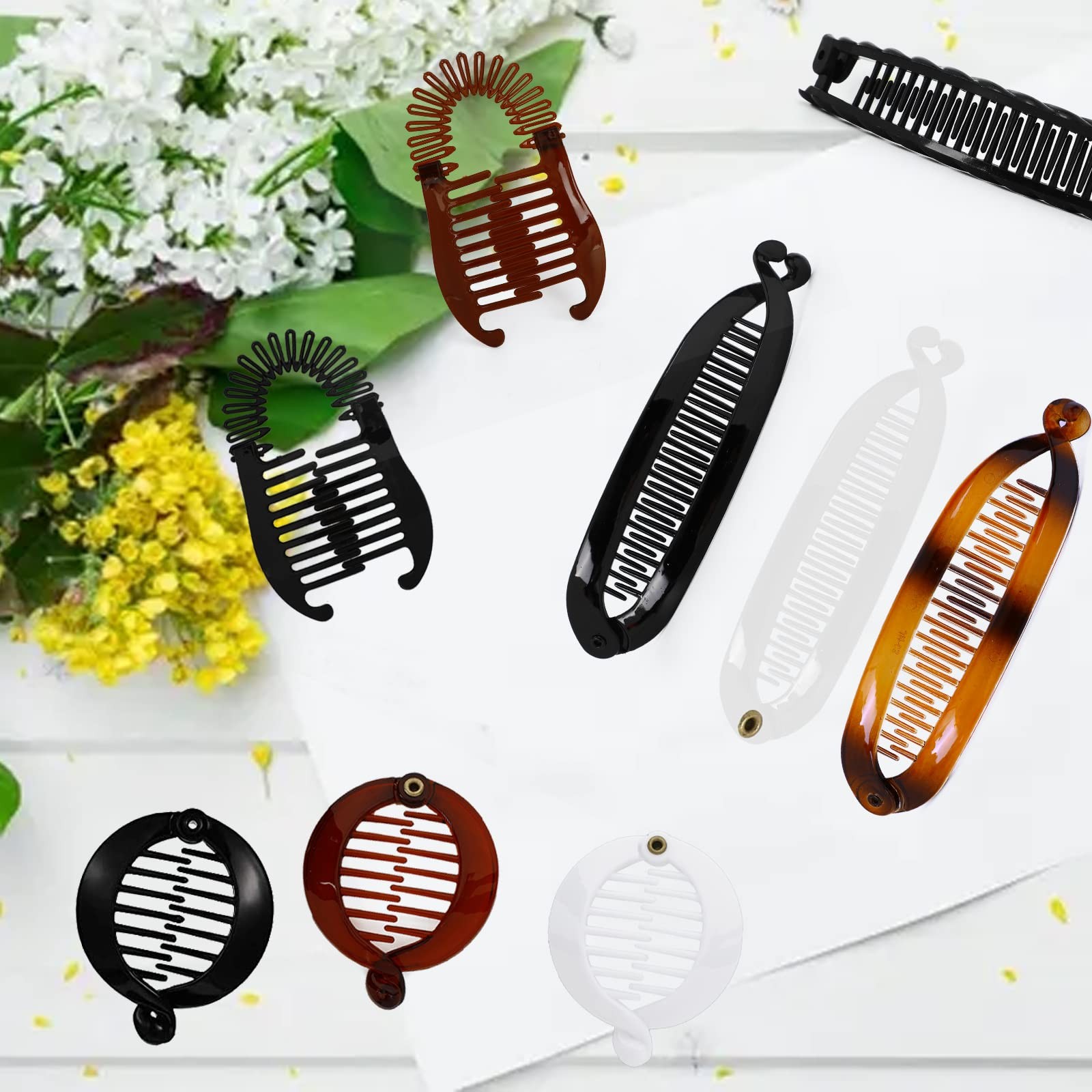 12PCS Banana Hair Clips, Clincher Combs Large Vintage Double Comb 12 Pack