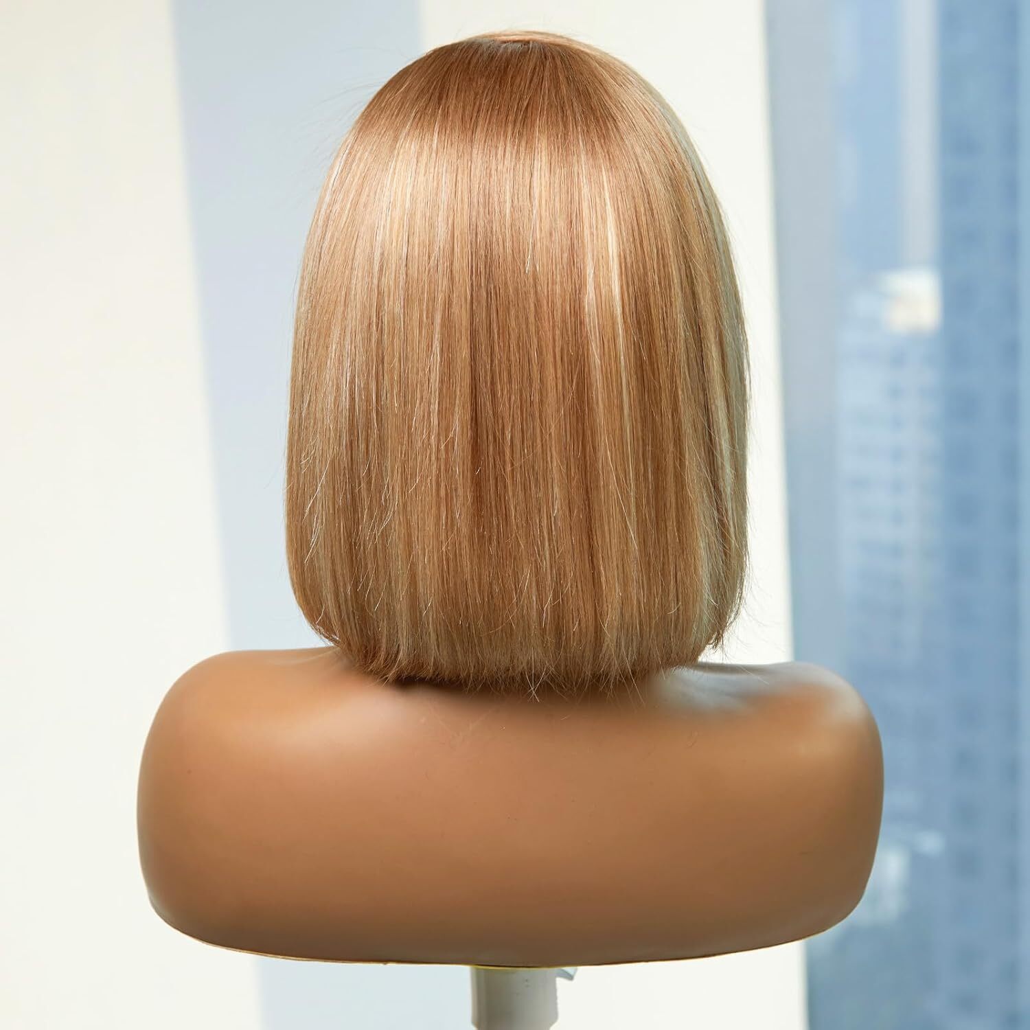 Brown Mixed Blonde Human Hair for Women Straight 13×4 Lace Front Wig