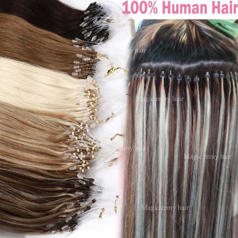 300S THICK Russian Human Remy Loop Micro Ring Tips Beads Hair Extensions Blonde