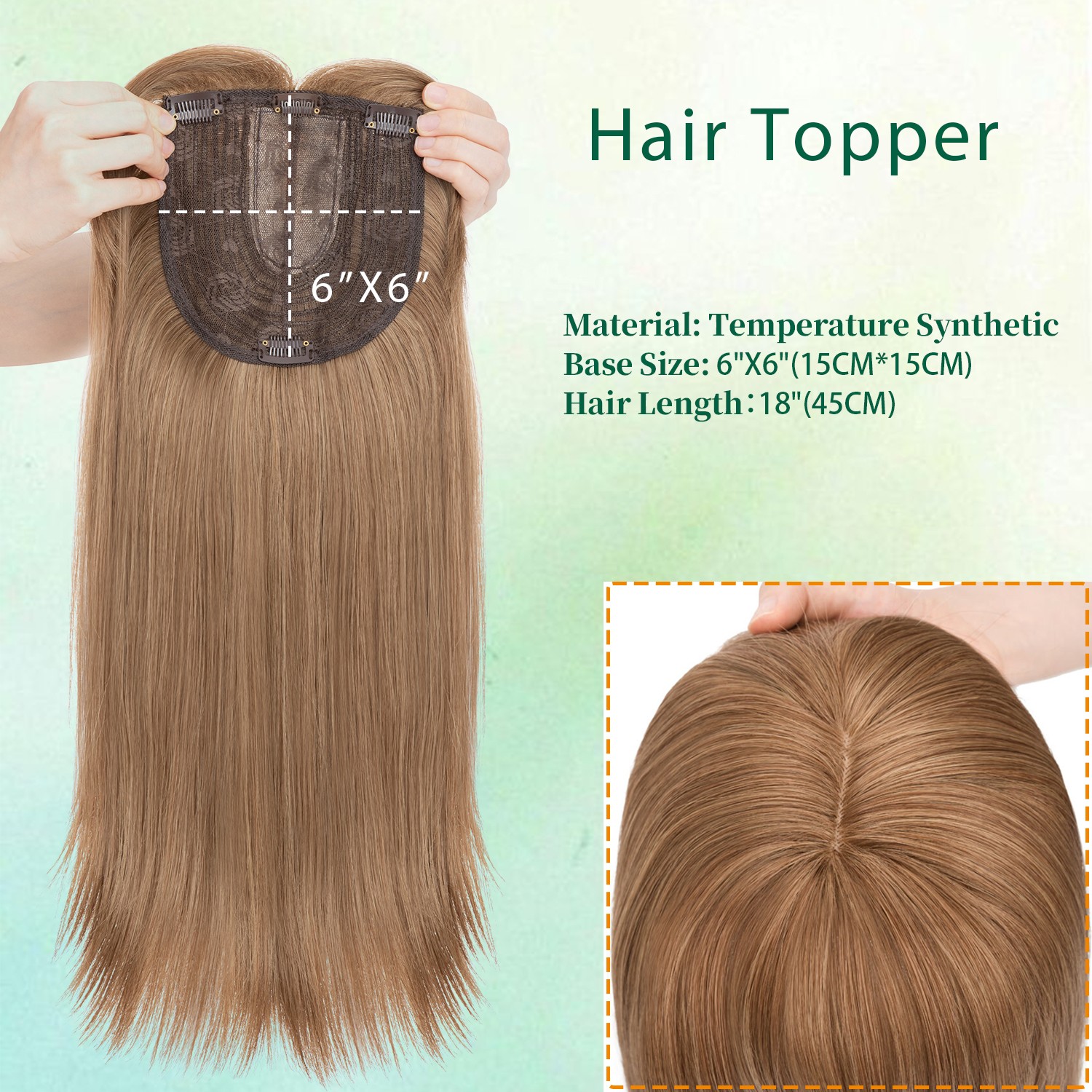 Clip In Topper Women Real As Human Hairpiece Synthetic Hair Topper Top Toupee US