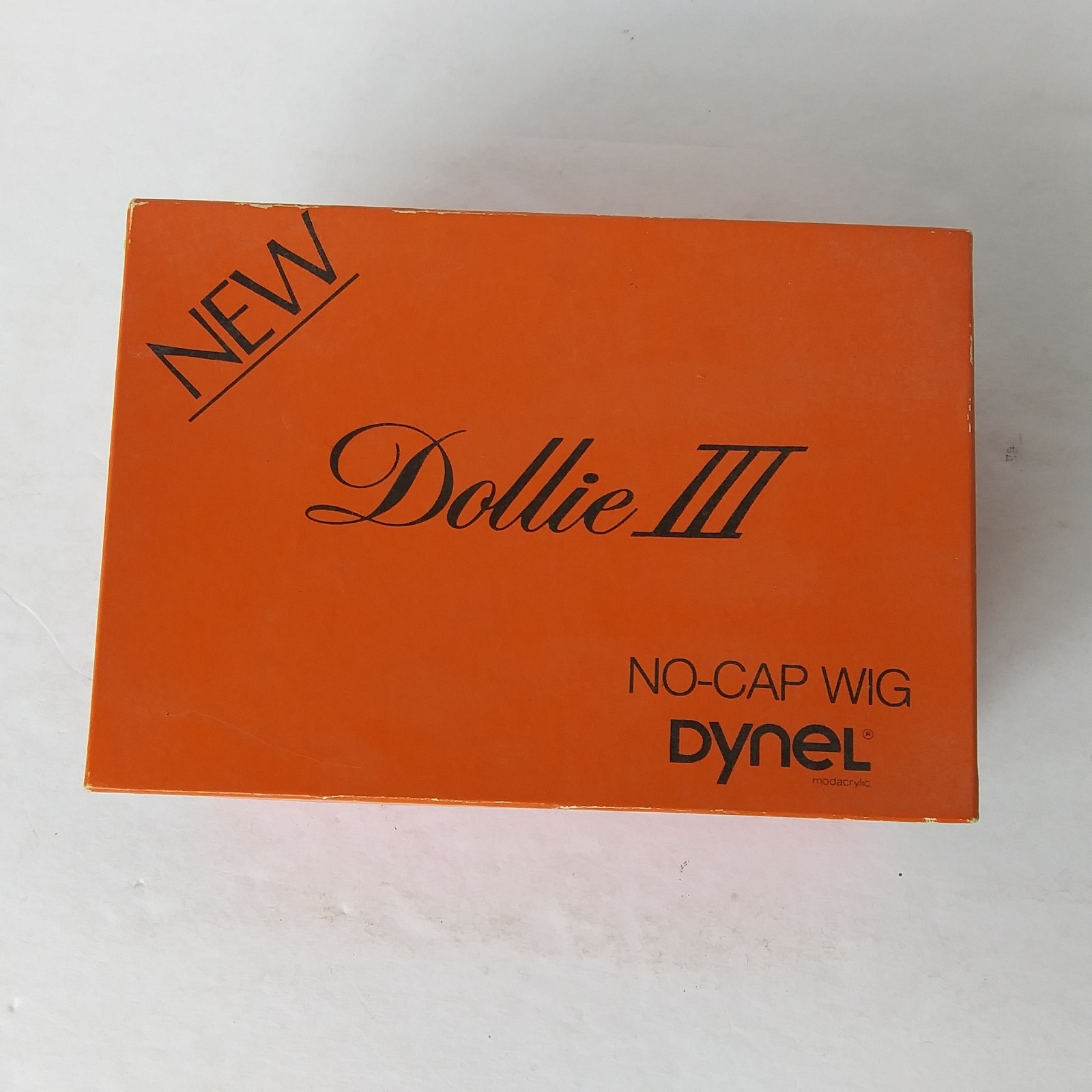 Vintage Dollie III Dynel Modacrylic No-Cap Wig Brown Short Curly Hair Style Box