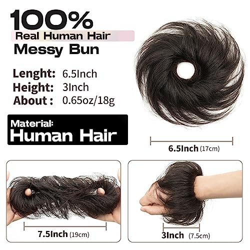 Hair Bun Natural Black Messy Bun Hair Small Messy Bun 1PCS Natural Black 1B