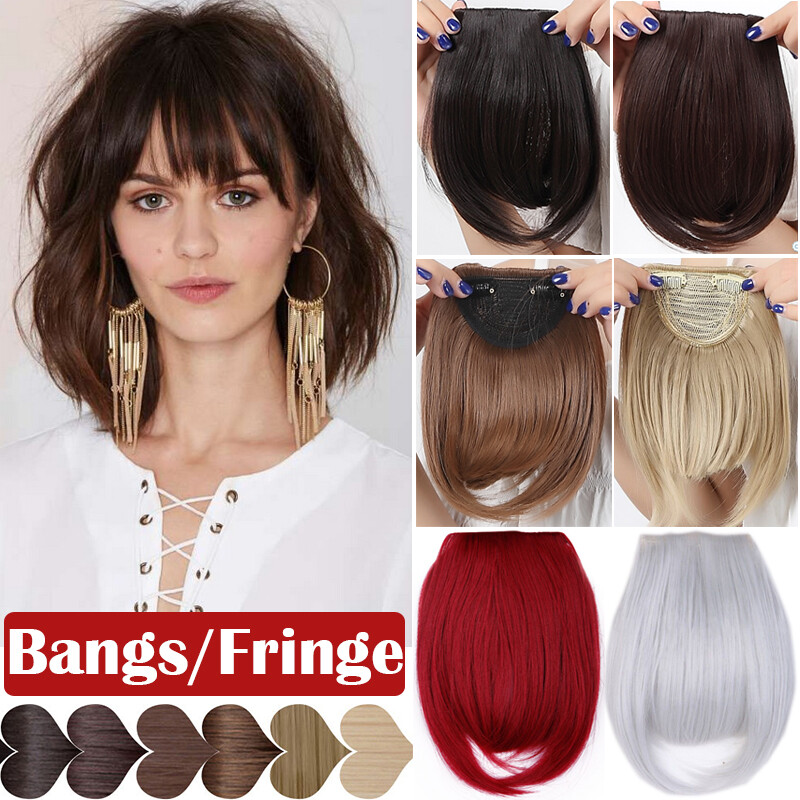 US Thick Neat Fringe Bangs Hairpiece As Clips in 100% as Human Hair Extensions