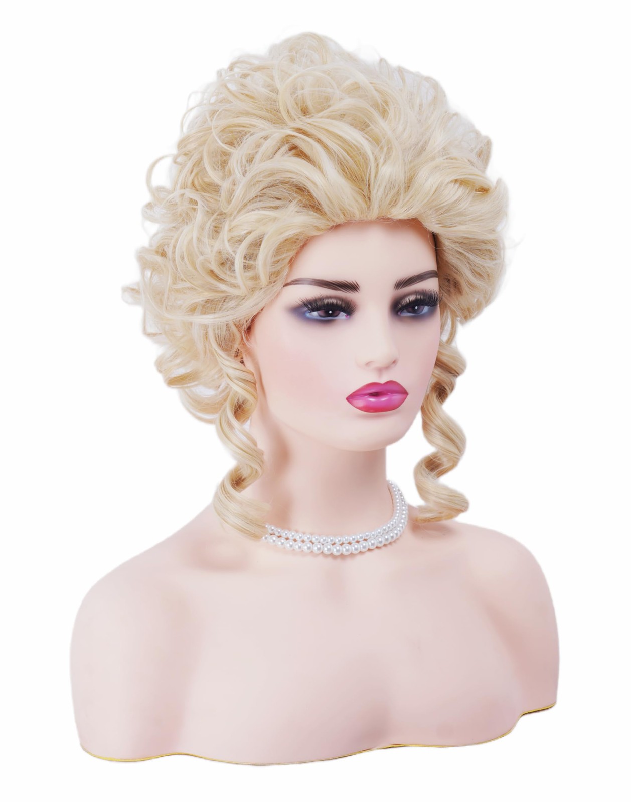 Short Wavy Blonde Big Bouffant Beehive Wig for Women 70s 80s Costume Party