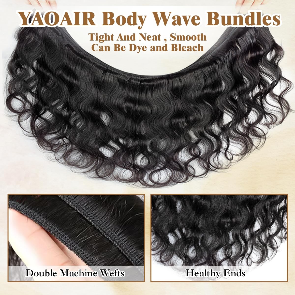 Yaoair 16A Raw Human Hair Bundles3 Bundles 20 20 20 Inch Body Wave Bundles