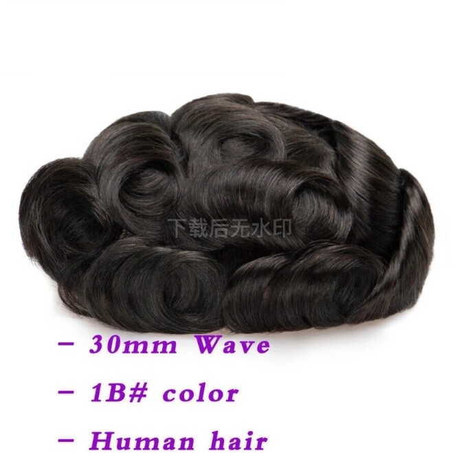 Mono NPU Men Toupee Durable Strong Knot Human Hair Replacement System Hairpiece