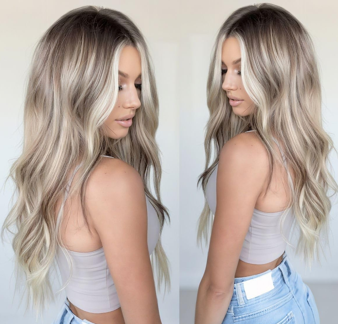 LACE FRONT WIG HUMAN HAIR BLENDED ASH BLONDE