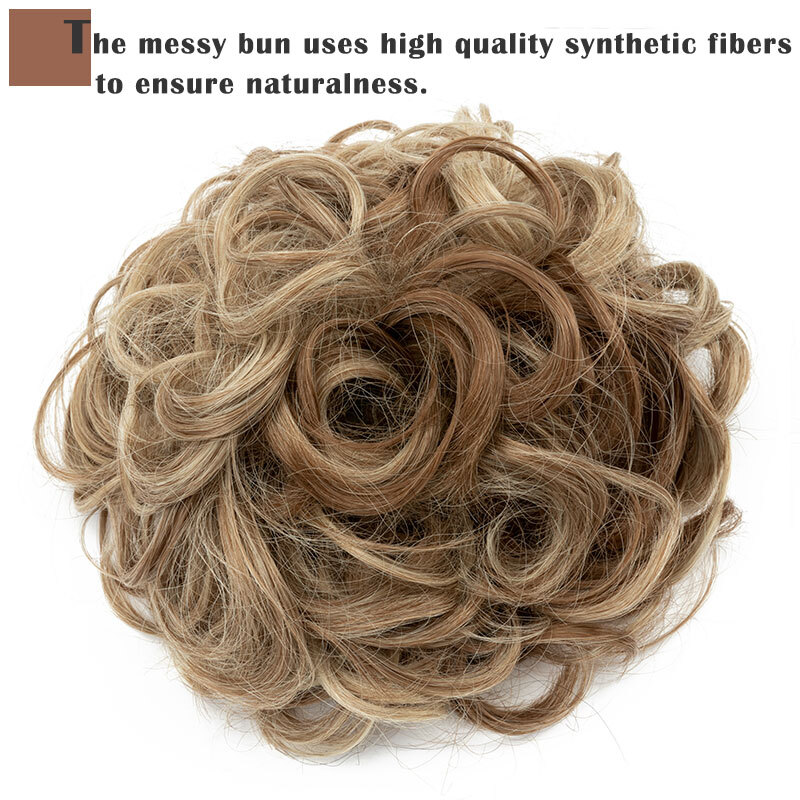 Bridal Curly Messy Bun Hair Piece Scrunchie Comb Clip Hair Updo Extensions 90g