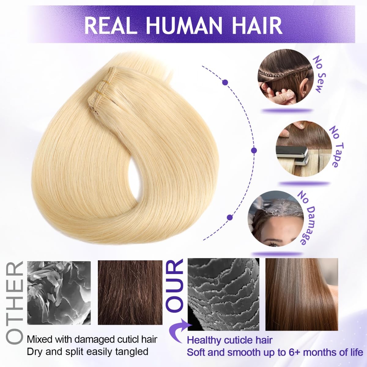 Cwrdk Clip In Hair Extensions Real Human Hair 18Inch 100G 100 Brazilian Remy