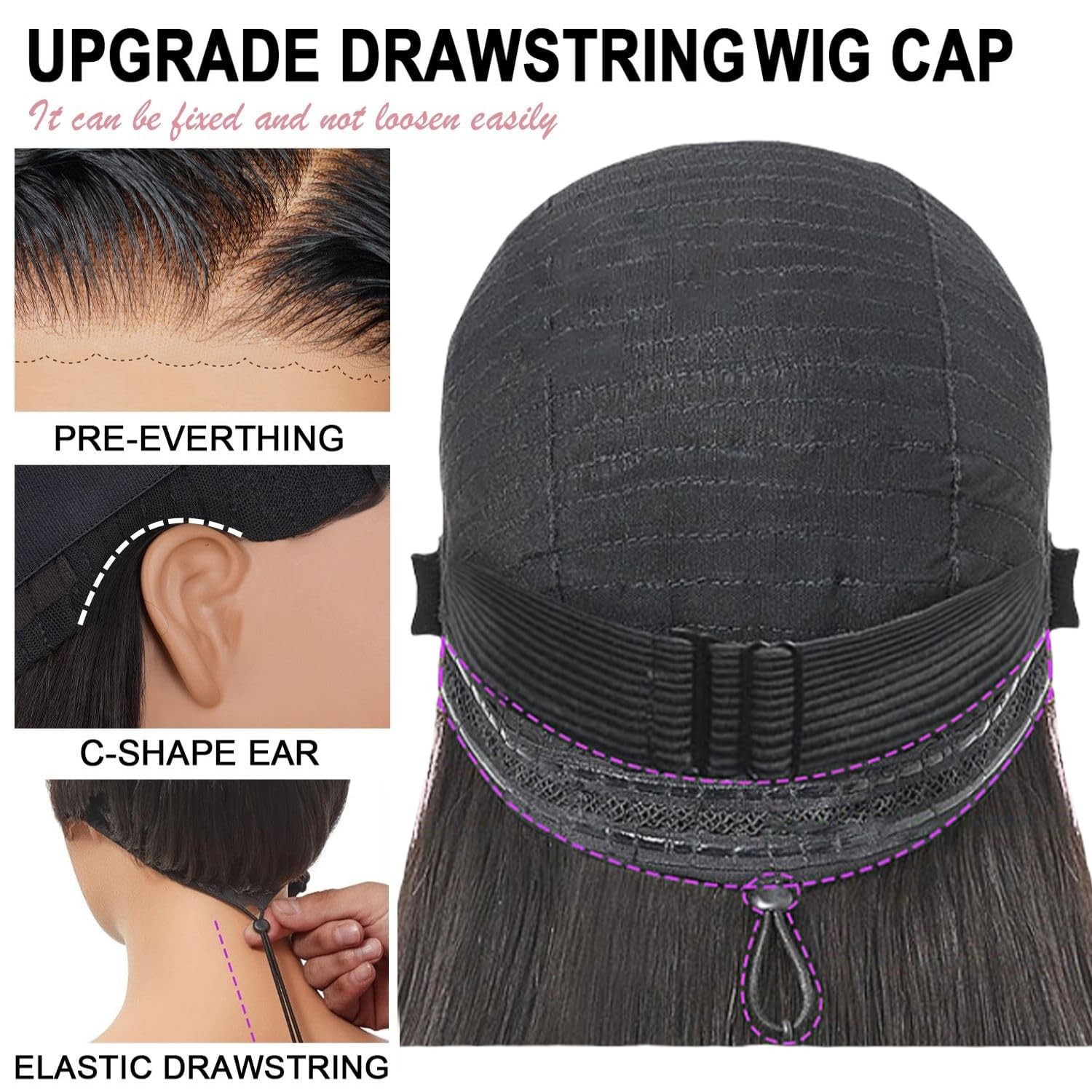 Wear and Go Glueless Wigs Human Hair Pre Plucked Pre Cut 6×4 Straight Lace Fr…