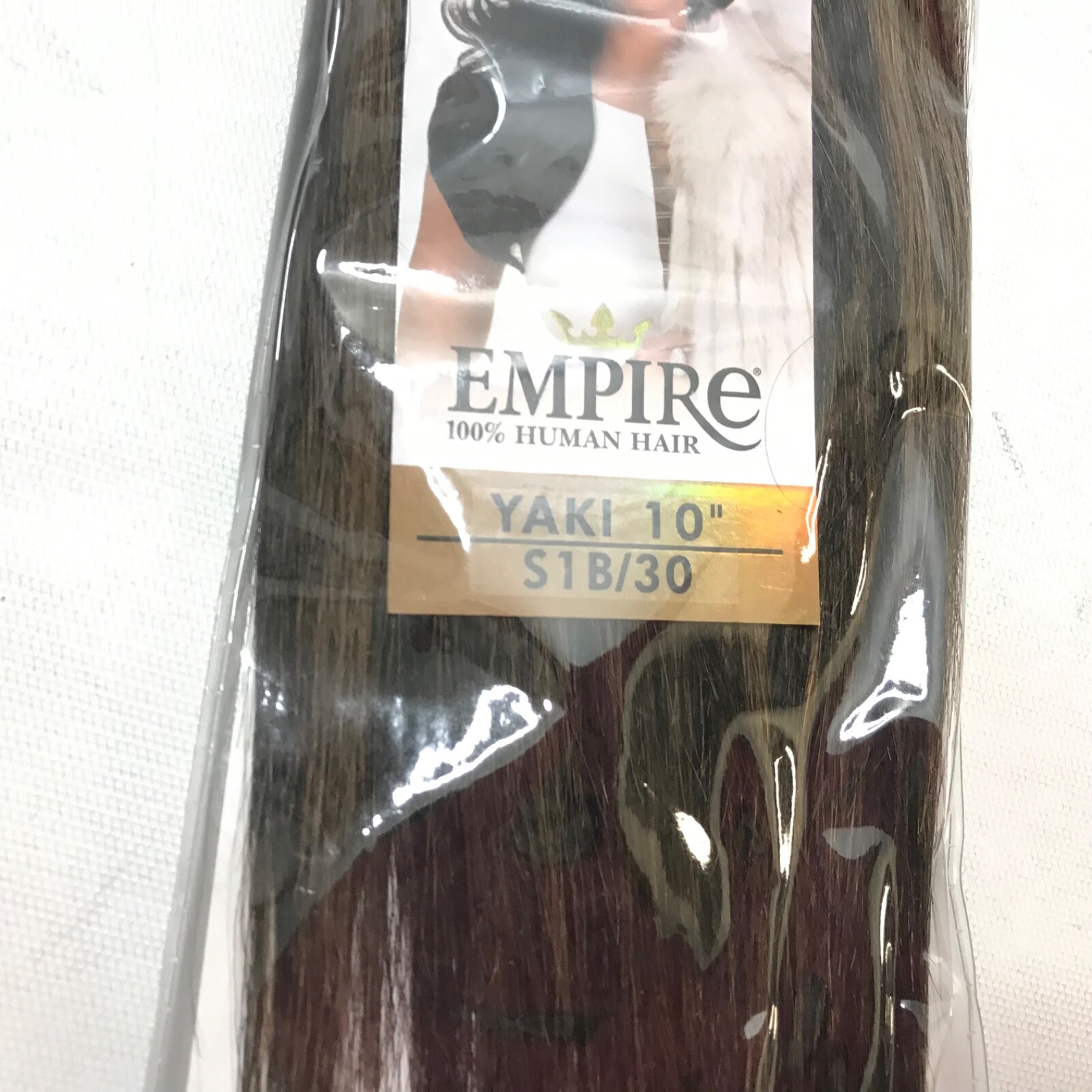 (1) Pack Sensationnel Empire Human Hair Yaki 10” Color S1B/30 Infuse/Argan Oil
