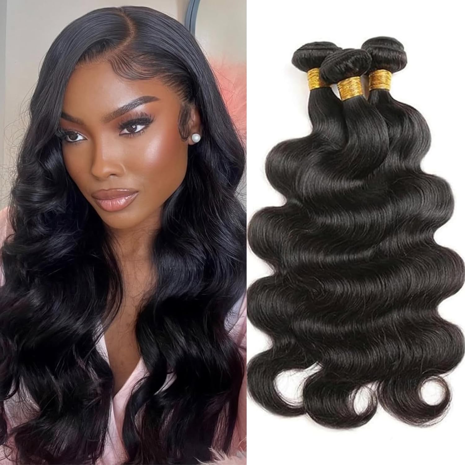 Body Wave Bundles Human Hair 16 18 20 Inch Unprocessed Brazilian Bundles
