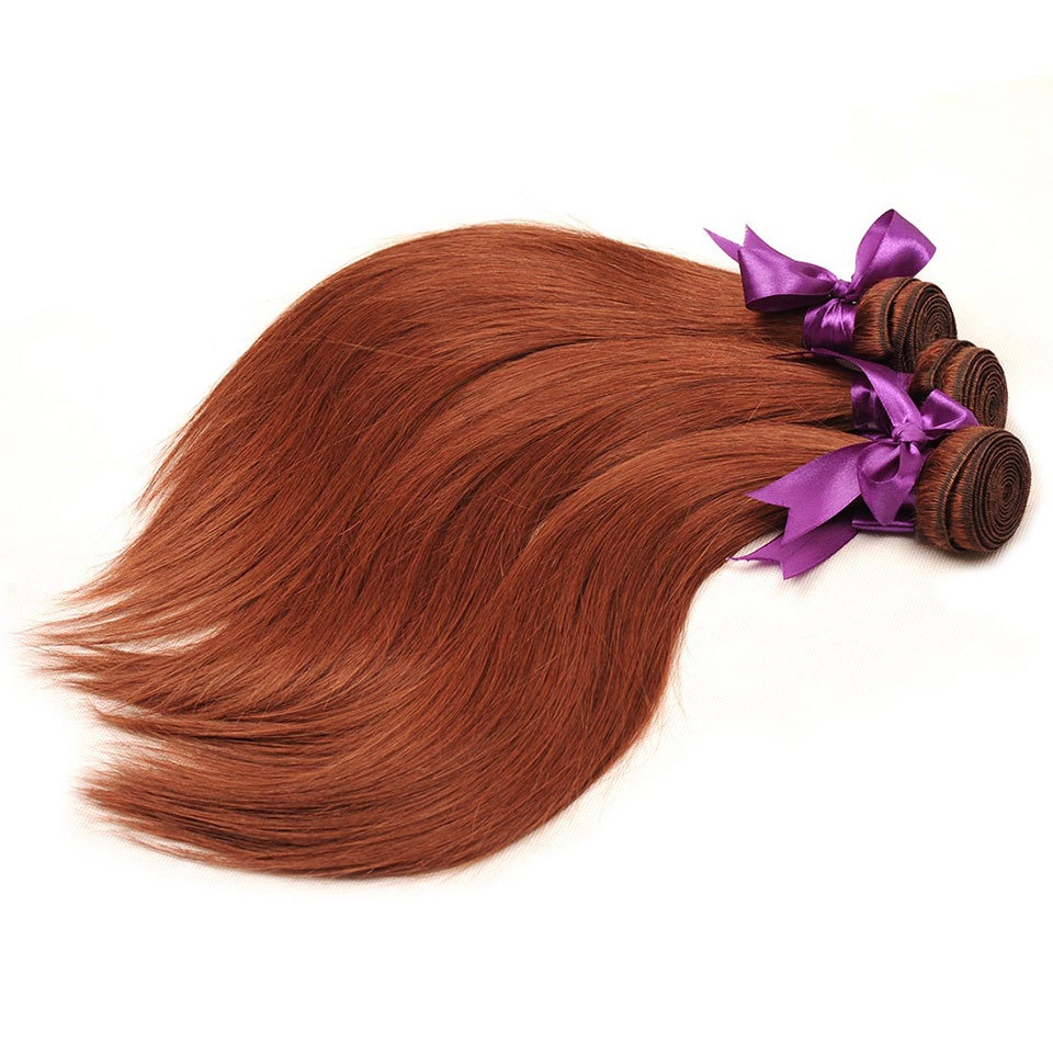 Auburn 33# Straight Body Wave Jerry Curl Curly Bundles Human Hair