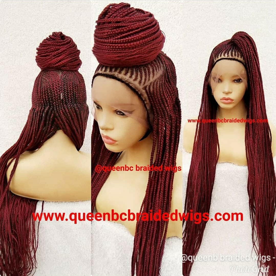 Braided wig: ponytail wig.handmade cornrow feedin braidPRE-ORDER ONLY.2-3WEEKS