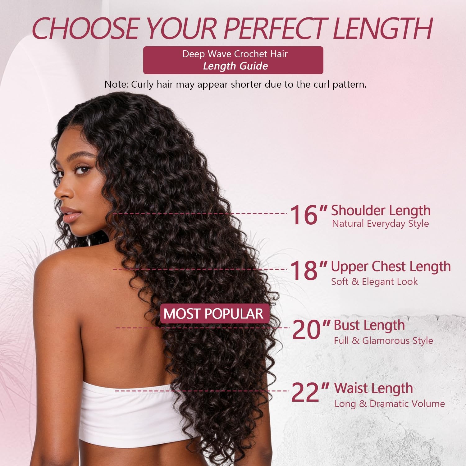 Morris Miracle Knots Crochet Human Hair Deep Wave For Black Women18 Inch 60G
