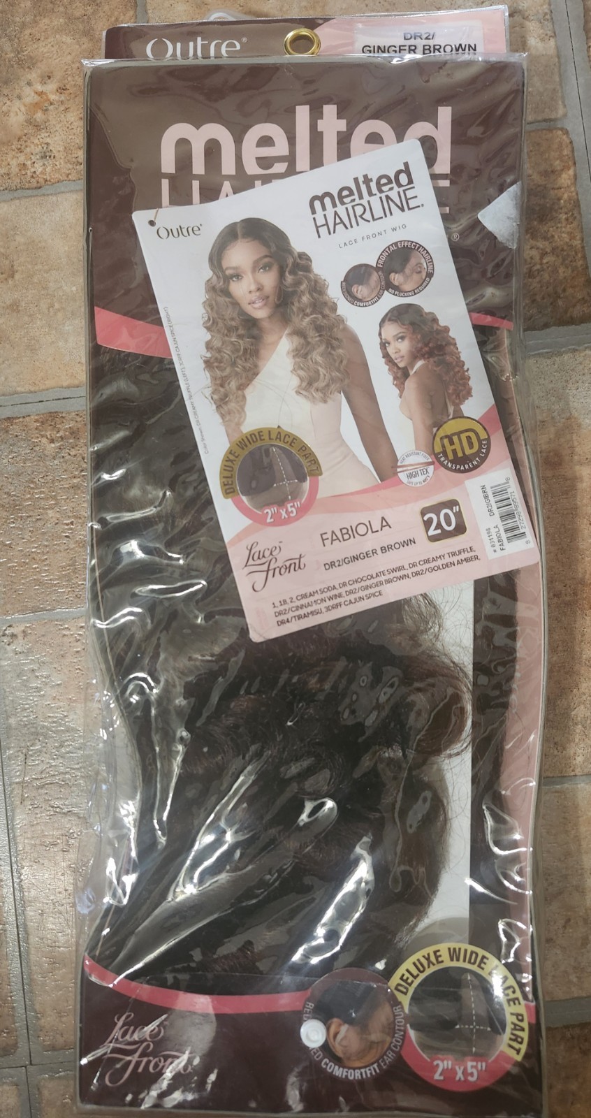 Outre Melted Hairline Lace Front Wig 20in Synthetic Wavy DR2/Ginger Brown
