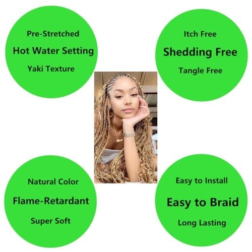 30″ Blue Ombre Pre-Stretched Braiding Hair Extensions – Flame Retardant 8Pcs